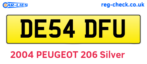 DE54DFU are the vehicle registration plates.
