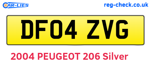 DF04ZVG are the vehicle registration plates.