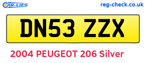 DN53ZZX are the vehicle registration plates.