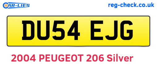 DU54EJG are the vehicle registration plates.