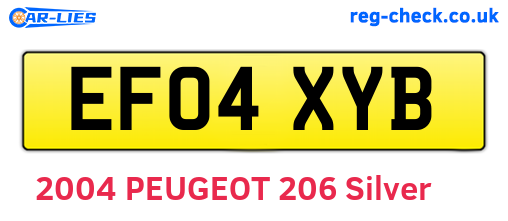 EF04XYB are the vehicle registration plates.