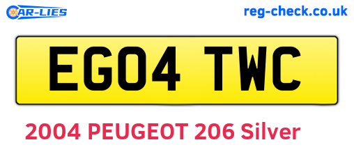 EG04TWC are the vehicle registration plates.