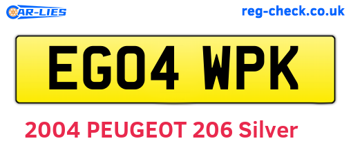 EG04WPK are the vehicle registration plates.