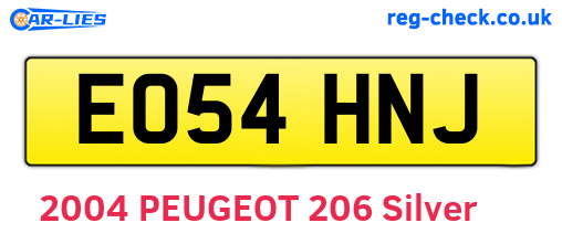 EO54HNJ are the vehicle registration plates.