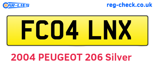 FC04LNX are the vehicle registration plates.