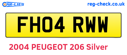 FH04RWW are the vehicle registration plates.