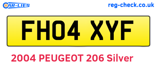 FH04XYF are the vehicle registration plates.