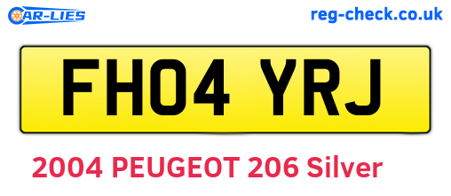 FH04YRJ are the vehicle registration plates.