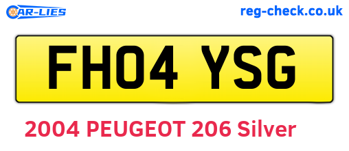 FH04YSG are the vehicle registration plates.