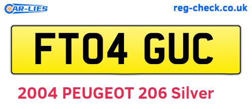 FT04GUC are the vehicle registration plates.