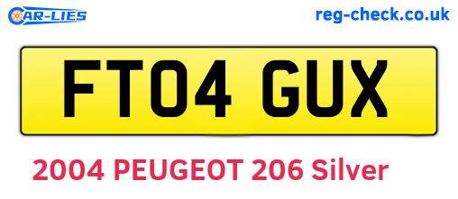 FT04GUX are the vehicle registration plates.