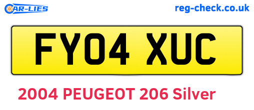 FY04XUC are the vehicle registration plates.