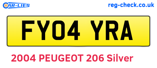 FY04YRA are the vehicle registration plates.