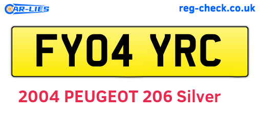 FY04YRC are the vehicle registration plates.