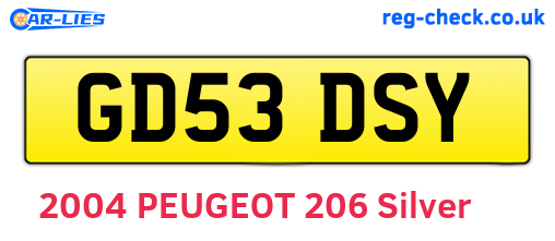 GD53DSY are the vehicle registration plates.