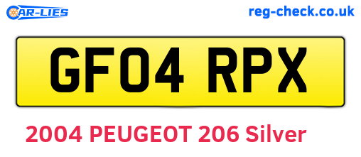 GF04RPX are the vehicle registration plates.