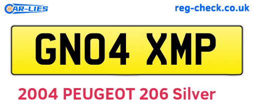 GN04XMP are the vehicle registration plates.