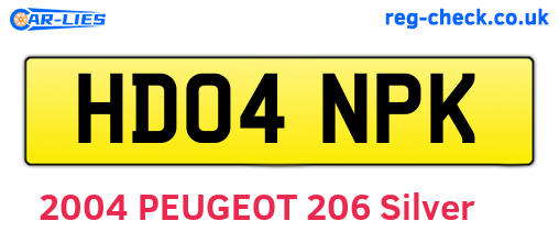 HD04NPK are the vehicle registration plates.