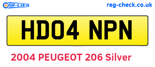 HD04NPN are the vehicle registration plates.