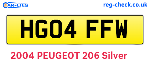 HG04FFW are the vehicle registration plates.