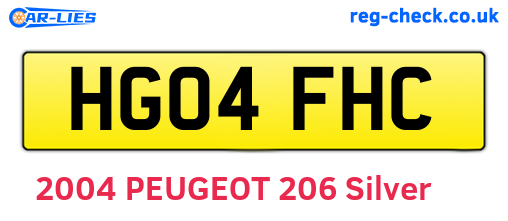 HG04FHC are the vehicle registration plates.