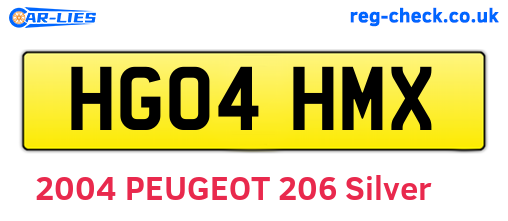 HG04HMX are the vehicle registration plates.