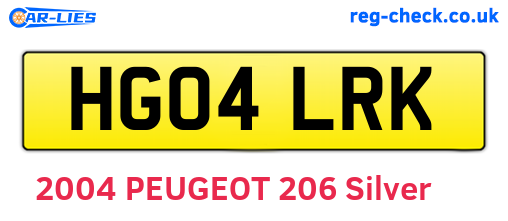 HG04LRK are the vehicle registration plates.