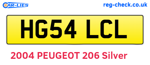 HG54LCL are the vehicle registration plates.