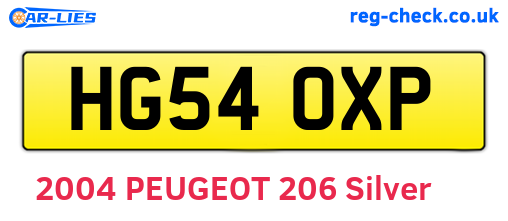 HG54OXP are the vehicle registration plates.