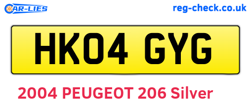 HK04GYG are the vehicle registration plates.