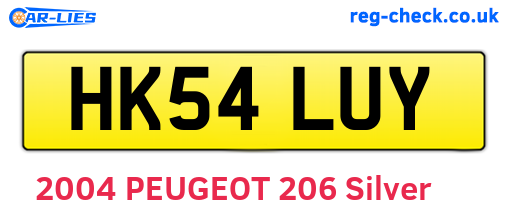 HK54LUY are the vehicle registration plates.