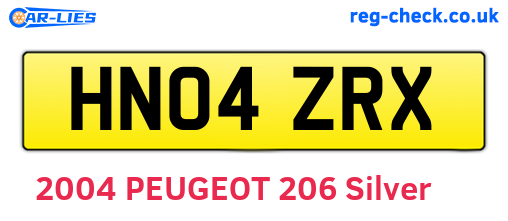 HN04ZRX are the vehicle registration plates.