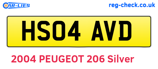 HS04AVD are the vehicle registration plates.