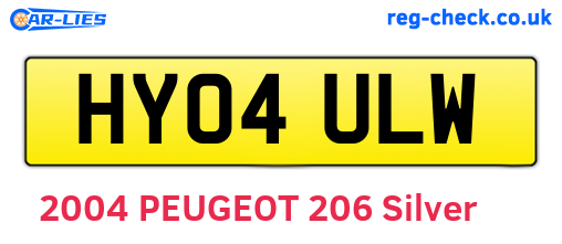 HY04ULW are the vehicle registration plates.