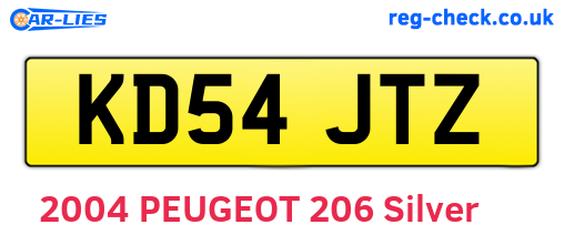 KD54JTZ are the vehicle registration plates.