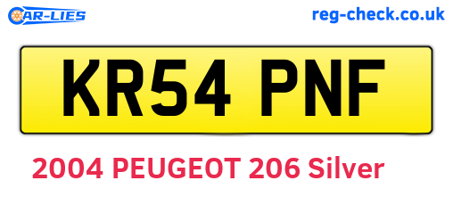 KR54PNF are the vehicle registration plates.