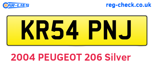 KR54PNJ are the vehicle registration plates.