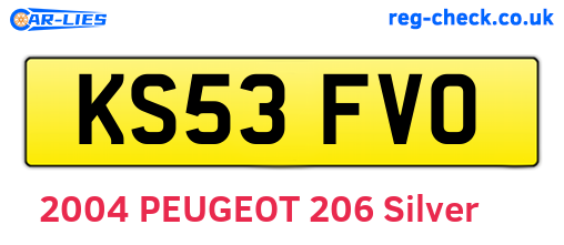 KS53FVO are the vehicle registration plates.