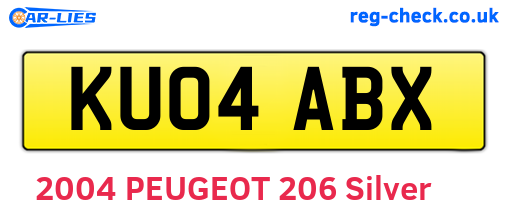 KU04ABX are the vehicle registration plates.