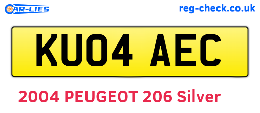 KU04AEC are the vehicle registration plates.