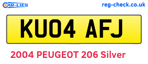 KU04AFJ are the vehicle registration plates.
