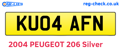 KU04AFN are the vehicle registration plates.