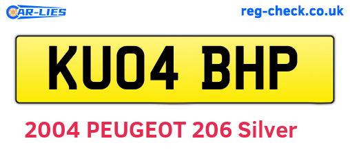 KU04BHP are the vehicle registration plates.