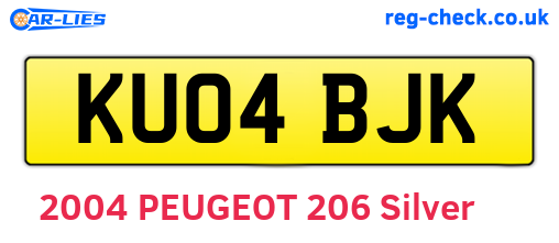 KU04BJK are the vehicle registration plates.