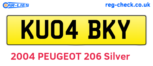 KU04BKY are the vehicle registration plates.