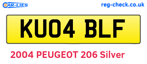 KU04BLF are the vehicle registration plates.