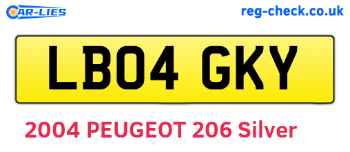LB04GKY are the vehicle registration plates.