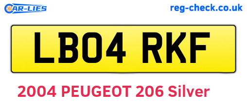LB04RKF are the vehicle registration plates.