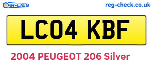LC04KBF are the vehicle registration plates.