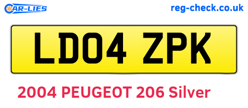 LD04ZPK are the vehicle registration plates.